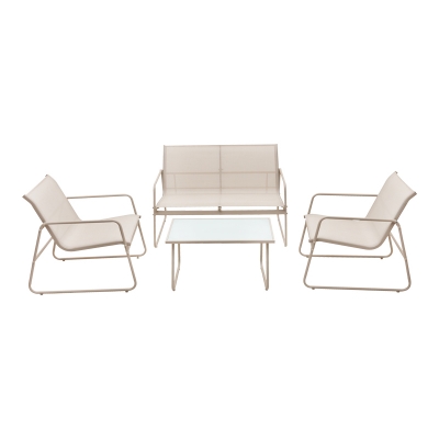 Σαλόνι εξωτερικού χώρου Veranda textilene-μέταλλο σε λευκή απόχρωση Σαλόνι εξωτερικού χώρου Veranda textilene-μέταλλο σε λευκή απόχρωση