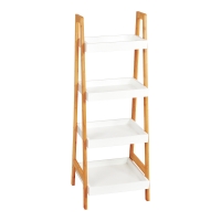 Ραφιέρα δαπέδου Leby pakoworld μπαμπού-mdf σε λευκή-φυσική απόχρωση 35x34x98εκ Ραφιέρα δαπέδου Leby pakoworld μπαμπού-mdf σε λευκή-φυσική απόχρωση 35x34x98εκ