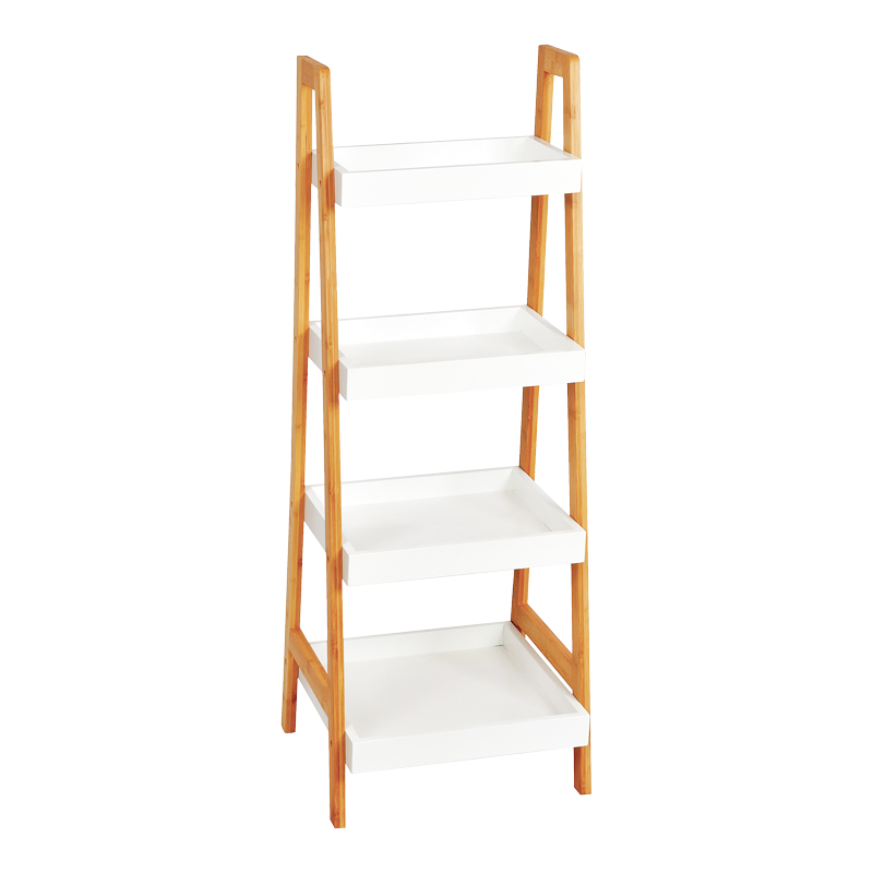 Ραφιέρα δαπέδου Leby pakoworld μπαμπού-mdf σε λευκή-φυσική απόχρωση 35x34x98εκ Ραφιέρα δαπέδου Leby pakoworld μπαμπού-mdf σε λευκή-φυσική απόχρωση 35x34x98εκ