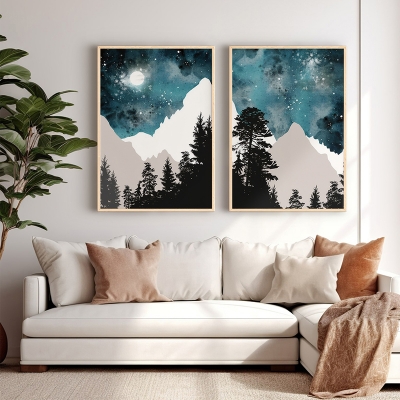 Πίνακας Grezio pakoworld δίπτυχος με ψηφιακή εκτύπωση και πλαίσιο 33x1.5x48εκ