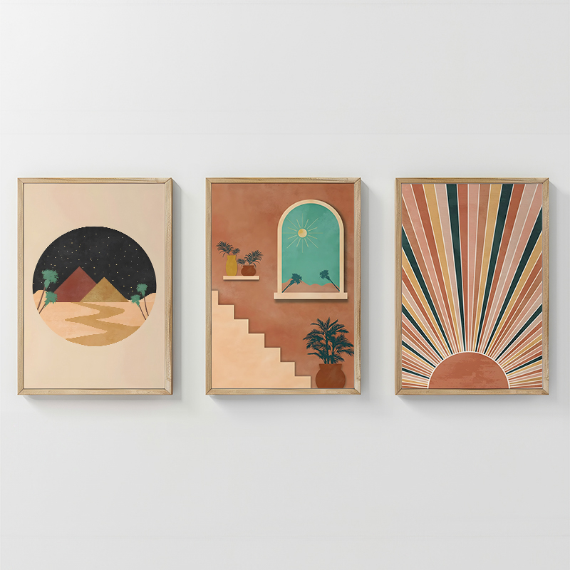 Πίνακας Venven pakoworld τρίπτυχος με ψηφιακή εκτύπωση και πλαίσιο 33x1.5x48εκ