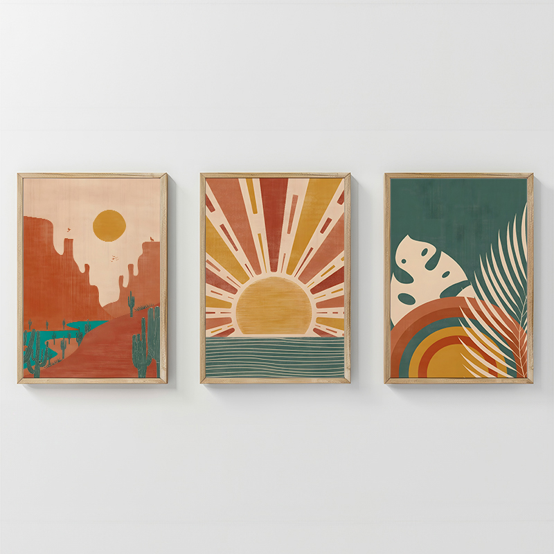 Πίνακας Bemvy pakoworld τρίπτυχος με ψηφιακή εκτύπωση και πλαίσιο 33x1.5x48εκ Πίνακας Bemvy pakoworld τρίπτυχος με ψηφιακή εκτύπωση και πλαίσιο 33x1.5x48εκ