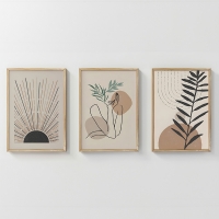 Πίνακας Gonma pakoworld τρίπτυχος με ψηφιακή εκτύπωση και πλαίσιο 33x1.5x48εκ Πίνακας Gonma pakoworld τρίπτυχος με ψηφιακή εκτύπωση και πλαίσιο 33x1.5x48εκ