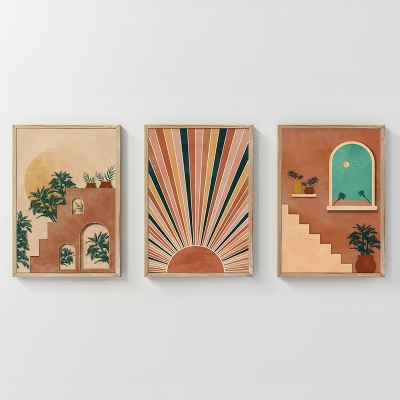 Πίνακας Quesin pakoworld τρίπτυχος με ψηφιακή εκτύπωση και πλαίσιο 33x1.5x48εκ