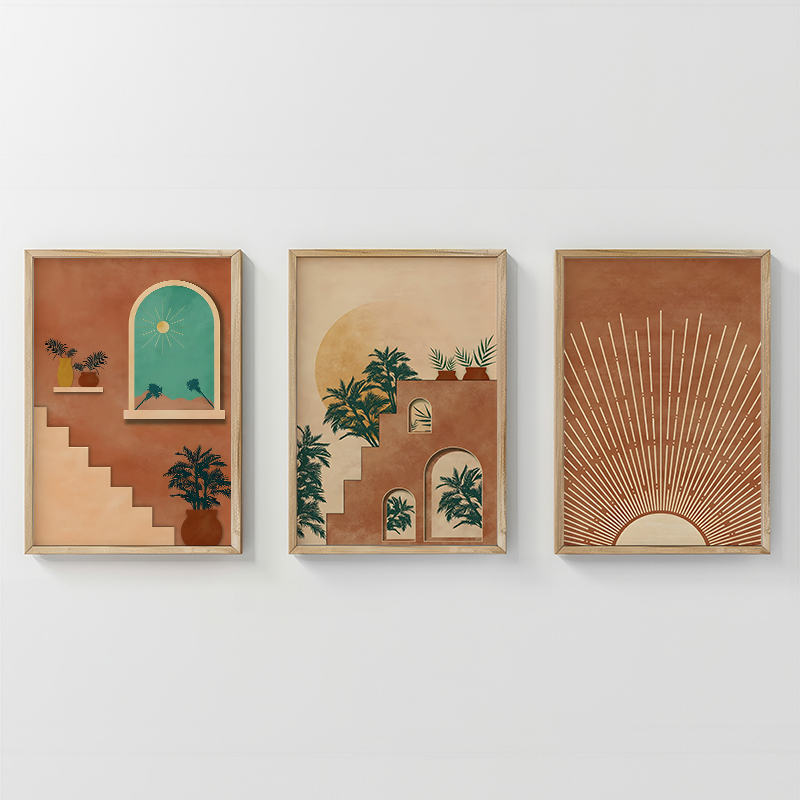 Πίνακας Affera pakoworld τρίπτυχος με ψηφιακή εκτύπωση και πλαίσιο 33x1.5x48εκ Πίνακας Affera pakoworld τρίπτυχος με ψηφιακή εκτύπωση και πλαίσιο 33x1.5x48εκ