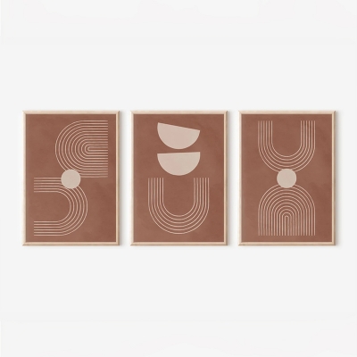 Πίνακας Banba  pakoworld τρίπτυχος με ψηφιακή εκτύπωση και πλαίσιο 33x1.5x48εκ