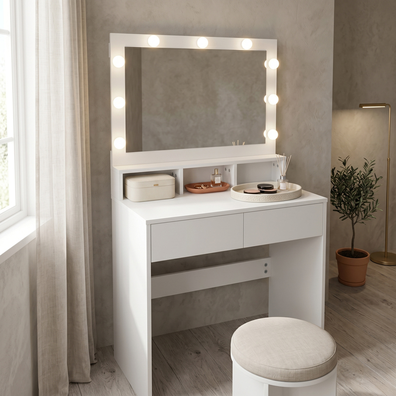 Τουαλέτα κρεβατοκάμαρας Vanity pakoworld με led λευκό 80x40x140εκ Τουαλέτα κρεβατοκάμαρας Vanity pakoworld με led λευκό 80x40x140εκ