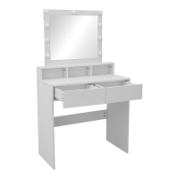 Τουαλέτα κρεβατοκάμαρας Virna pakoworld με led λευκό 80x40x145εκ