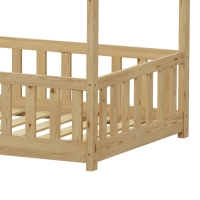 Παιδικό κρεβάτι Bambie με κιγκλίδωμα τ. Montessori pakoworld ξύλο πεύκου σε φυσική απόχρωση 90x190εκ
