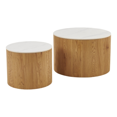 Τραπέζια σαλονιού Nelba pakoworld 2τμχ mdf oak - κεραμική επιφάνεια όψη μαρμάρου Τραπέζια σαλονιού Nelba pakoworld 2τμχ mdf oak - κεραμική επιφάνεια όψη μαρμάρου