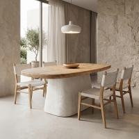 Τραπέζι Fessen pakoworld ξύλο ελάτου-mdf oak-λευκό 180x90x78εκ Τραπέζι Fessen pakoworld ξύλο ελάτου-mdf oak-λευκό 180x90x78εκ