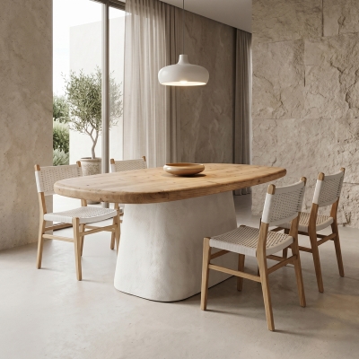 Τραπέζι Fessen pakoworld ξύλο ελάτου-mdf oak-λευκό 180x90x78εκ Τραπέζι Fessen pakoworld ξύλο ελάτου-mdf oak-λευκό 180x90x78εκ