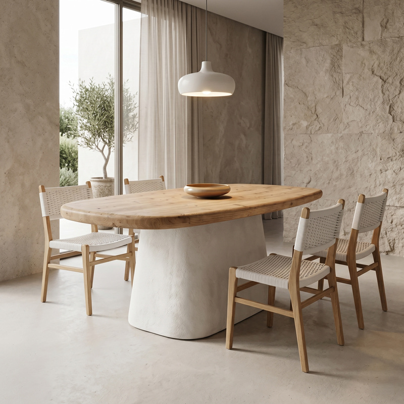 Τραπέζι Fessen pakoworld ξύλο ελάτου-mdf oak-λευκό 180x90x78εκ Τραπέζι Fessen pakoworld ξύλο ελάτου-mdf oak-λευκό 180x90x78εκ