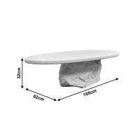 Τραπέζι σαλονιού Zinol pakoworld mdf-polyresin λευκό 105x62x32εκ Τραπέζι σαλονιού Zinol pakoworld mdf-polyresin λευκό 105x62x32εκ