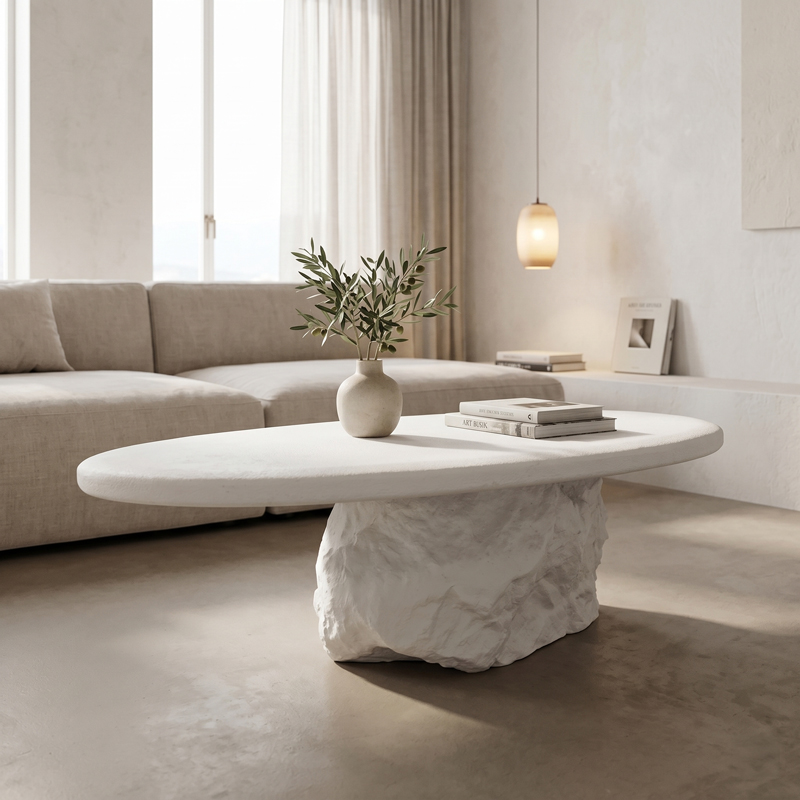 Τραπέζι σαλονιού Zinol pakoworld mdf-polyresin λευκό 105x62x32εκ Τραπέζι σαλονιού Zinol pakoworld mdf-polyresin λευκό 105x62x32εκ