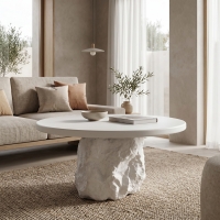 Τραπέζι σαλονιού Zinol pakoworld mdf-polyresin λευκό Φ77x36εκ Τραπέζι σαλονιού Zinol pakoworld mdf-polyresin λευκό Φ77x36εκ