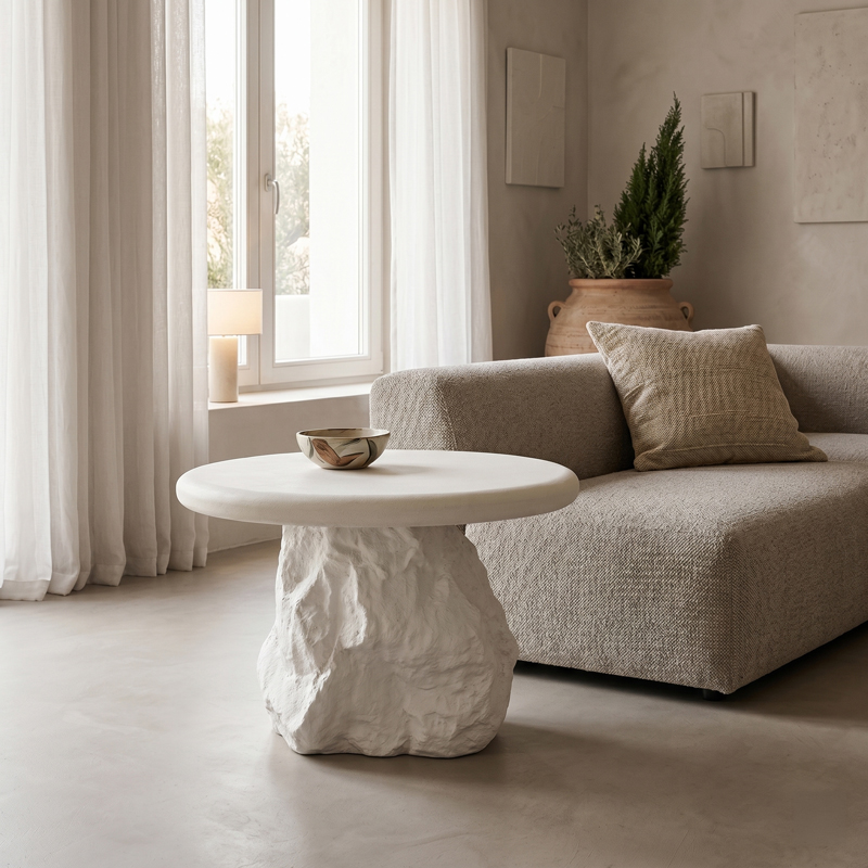 Βοηθητικό τραπέζι Zinol pakoworld mdf-polyresin λευκό Φ58x41εκ Βοηθητικό τραπέζι Zinol pakoworld mdf-polyresin λευκό Φ58x41εκ