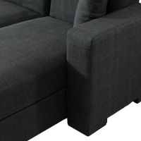 Γωνιακός καναπές-κρεβάτι αναστρέψιμος Dumma pakoworld ύφασμα ανθρακί 226x148x86εκ