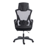 Καρέκλα γραφείου διευθυντή με υποπόδιο Meton pakoworld mesh χρώμα μαύρο 48x60x118-128εκ