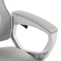 Καρέκλα γραφείου διευθυντή με υποπόδιο Meton pakoworld λευκό - mesh γκρι 48x60x118-128εκ