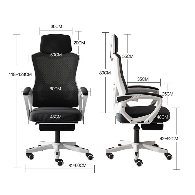 Καρέκλα γραφείου διευθυντή με υποπόδιο Meton pakoworld λευκό - mesh μαύρο 48x60x118-128εκ