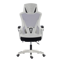 Καρέκλα γραφείου διευθυντή με υποπόδιο Meton pakoworld λευκό - mesh μαύρο 48x60x118-128εκ