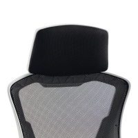 Καρέκλα γραφείου διευθυντή με υποπόδιο Meton pakoworld λευκό - mesh μαύρο 48x60x118-128εκ