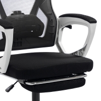 Καρέκλα γραφείου διευθυντή με υποπόδιο Meton pakoworld λευκό - mesh μαύρο 48x60x118-128εκ