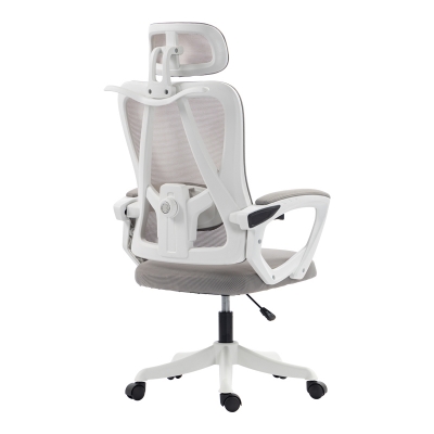 Καρέκλα γραφείου διευθυντή Exeter pakoworld λευκή - mesh γκρι 50x58x119-129εκ