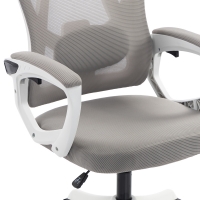 Καρέκλα γραφείου διευθυντή Exeter pakoworld λευκή - mesh γκρι 50x58x119-129εκ