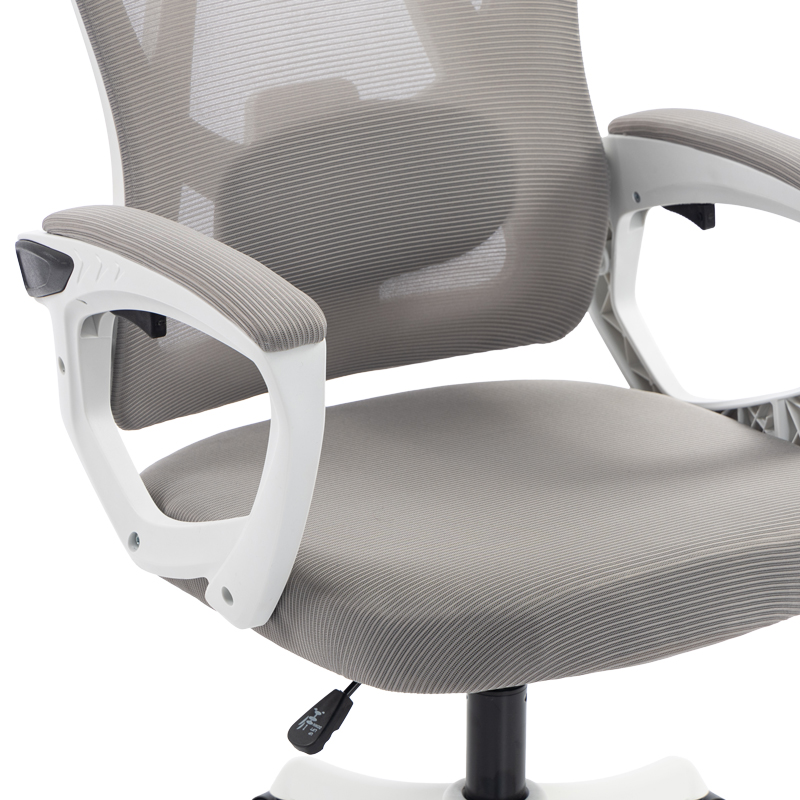 Καρέκλα γραφείου διευθυντή Exeter pakoworld λευκή - mesh γκρι 50x58x119-129εκ