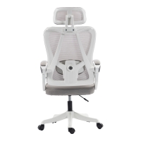 Καρέκλα γραφείου διευθυντή Exeter pakoworld λευκή - mesh γκρι 50x58x119-129εκ