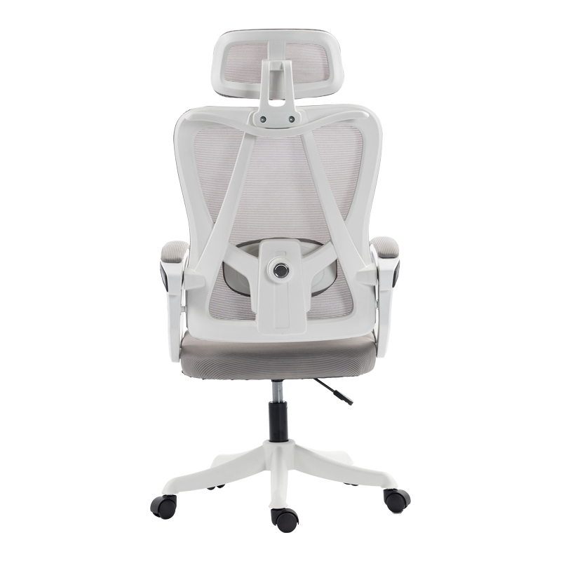 Καρέκλα γραφείου διευθυντή Exeter pakoworld λευκή - mesh γκρι 50x58x119-129εκ