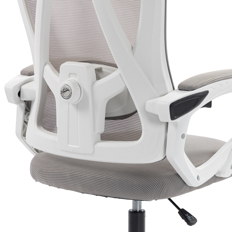 Καρέκλα γραφείου διευθυντή Exeter pakoworld λευκή - mesh γκρι 50x58x119-129εκ