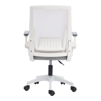Καρέκλα γραφείου εργασίας Penza pakoworld λευκή - mesh γκρι 48x58x92-102εκ