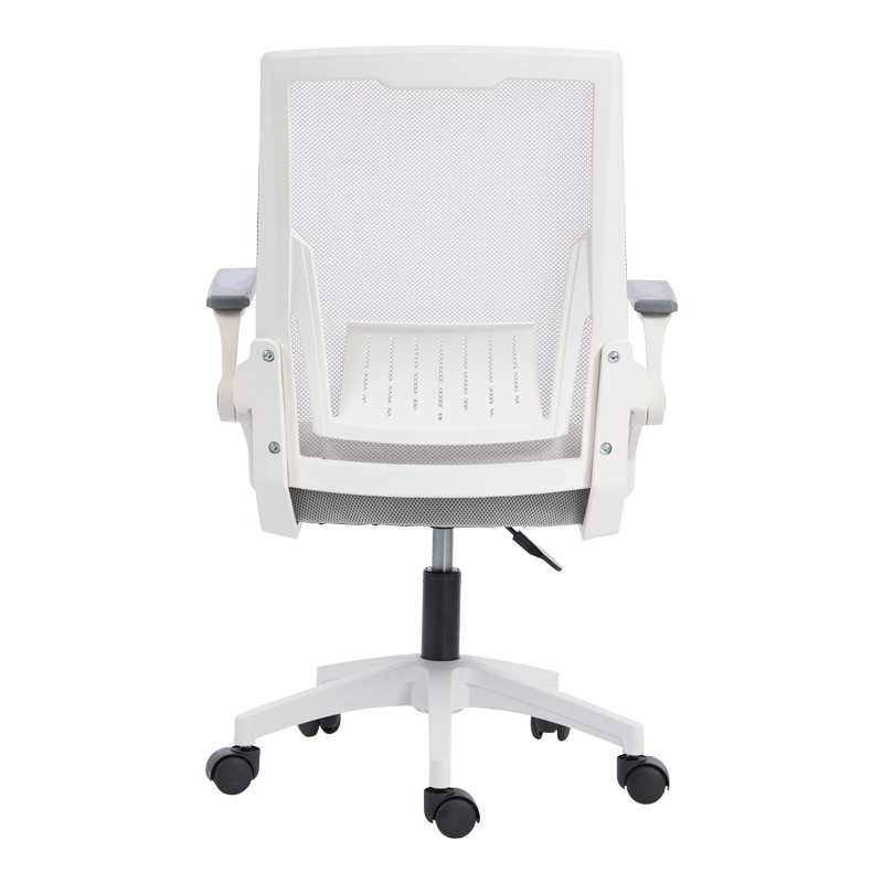 Καρέκλα γραφείου εργασίας Penza pakoworld λευκή - mesh γκρι 48x58x92-102εκ