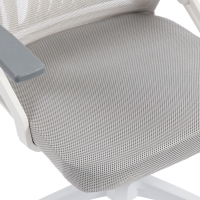 Καρέκλα γραφείου εργασίας Penza pakoworld λευκή - mesh γκρι 48x58x92-102εκ