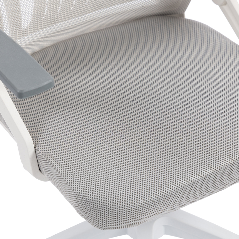 Καρέκλα γραφείου εργασίας Penza pakoworld λευκή - mesh γκρι 48x58x92-102εκ