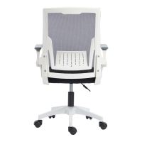 Καρέκλα γραφείου εργασίας Penza pakoworld λευκή - mesh μαυρο 48x58x92-102εκ