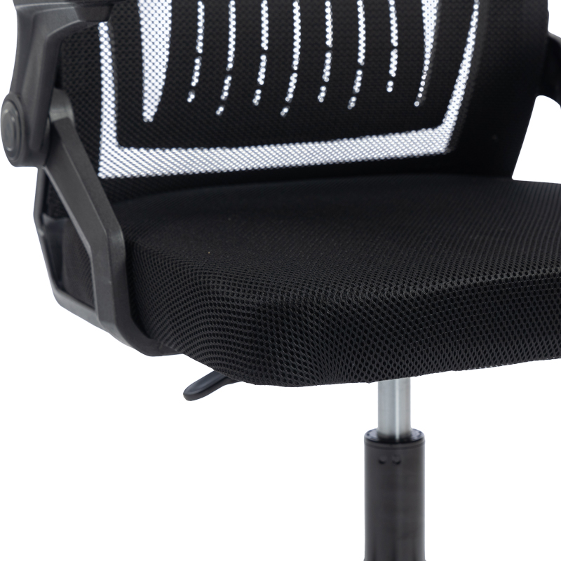 Καρέκλα γραφείου Plymot pakoworld mesh χρώμα μαύρο 48x58x112-122εκ