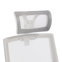 Καρέκλα γραφείου Plymot pakoworld λευκή - mesh γκρι 48x58x112-122εκ