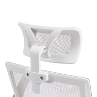 Καρέκλα γραφείου Plymot pakoworld λευκή - mesh γκρι 48x58x112-122εκ