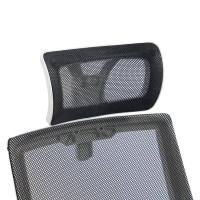 Καρέκλα γραφείου Plymot pakoworld λευκή - mesh μαύρο 48x58x112-122εκ