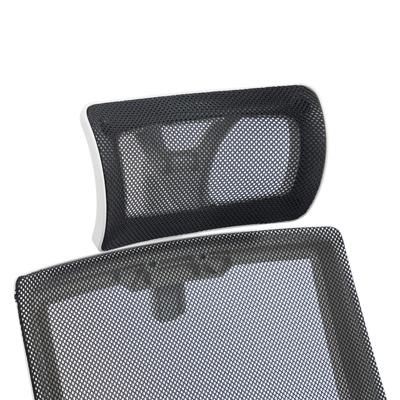 Καρέκλα γραφείου Plymot pakoworld λευκή - mesh μαύρο 48x58x112-122εκ