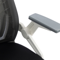 Καρέκλα γραφείου Plymot pakoworld λευκή - mesh μαύρο 48x58x112-122εκ