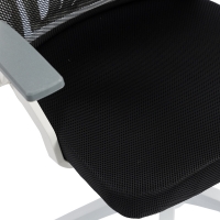 Καρέκλα γραφείου Plymot pakoworld λευκή - mesh μαύρο 48x58x112-122εκ