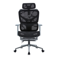 Καρέκλα γραφείου διευθυντη Vigo pakoworld γκρι- mesh μαύρο 52x70x118-124εκ