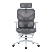 Καρέκλα γραφείου διευθυντη Vigo pakoworld λευκό- mesh γκρι 52x70x118-124εκ