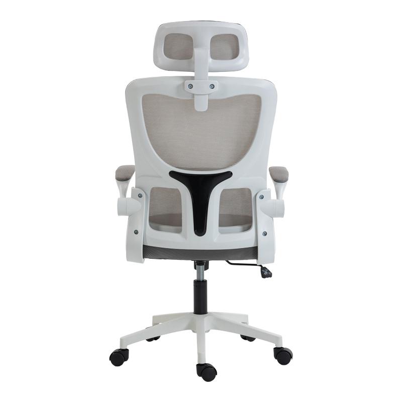 Καρέκλα γραφείου διευθυντή Mainz pakoworld λευκή mesh γκρι 50x60x112-122εκ