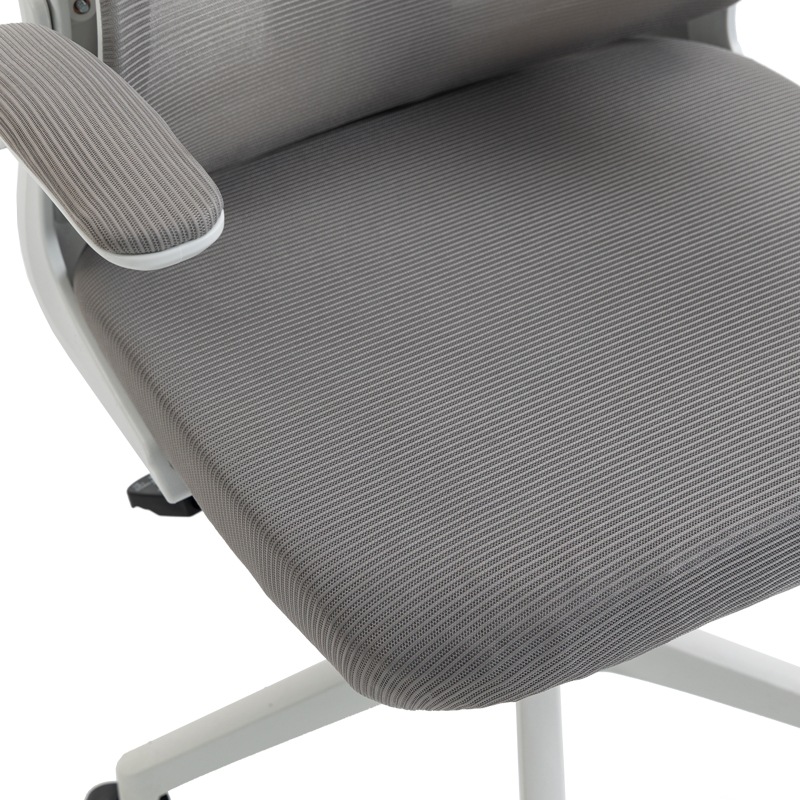 Καρέκλα γραφείου διευθυντή Mainz pakoworld λευκή mesh γκρι 50x60x112-122εκ